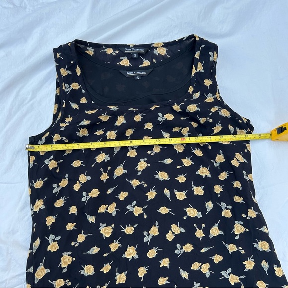 Vintage Guess Collection Black & Yellow Floral Midi Maxi Dress, Y2K Streetwear - Picture 9 of 13